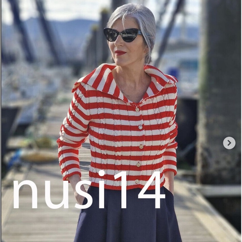 NWT Zara Red and White Striped Cardigan